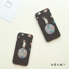 iPhone7手机壳卡通简约创意星空女孩苹果6Splus超薄磨砂保护套潮