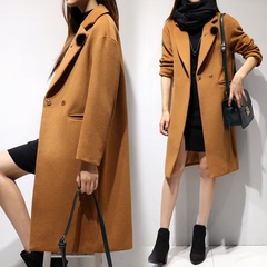 2016冬季新品韩版茧型宽松气质毛呢外套中长款英伦风加厚呢子大衣