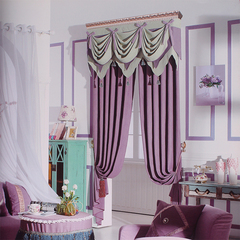 高档欧式纯色棉麻窗帘成品遮光客厅卧室落地窗加厚窗帘定制布料纱