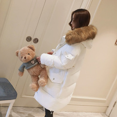 叉-a486 新款2016冬装韩版女装连帽毛领长款加厚面包服棉衣K-24