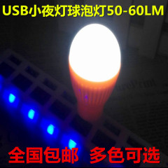 USB小灯泡 彩色LED迷你灯 无线电脑移动电源应急灯 USB球泡灯包邮