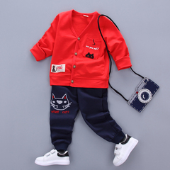 韩版童装0-1-2-3-4岁男童春装 长袖儿童卫衣套装 宝宝婴儿衣服