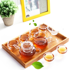 嘉莹耐热高温玻璃功夫茶具套装玻璃茶壶整套泡茶壶过滤红茶具茶杯