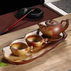 嘉莹 一壶两杯 粗陶年年有鱼 功夫茶具套装包邮茶具陶瓷茶具