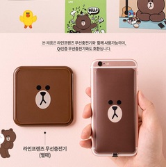 韩国LineFriends布朗熊三星iPhone7/6plus无线充电接收器手机背贴