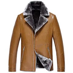 那唯尚品热卖推荐6036毛里保暖皮夹克 男士冬季加厚短皮衣短外套