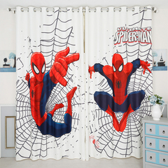 定制卡通Spider-Man蜘蛛侠儿童主题房窗帘卧室飘窗落地窗动漫短帘