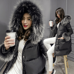 2016冬装新款韩版中长款加厚毛领羽绒服连帽时尚气质外套女羽绒衣