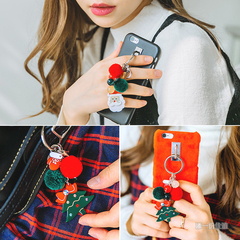 RenaChris韩国配饰品代购日韩式甜美圣诞树老人毛线球手机包挂件