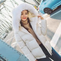 面包服女棉服韩国2016冬季新款连帽短款小棉袄大毛领羽绒棉衣外套