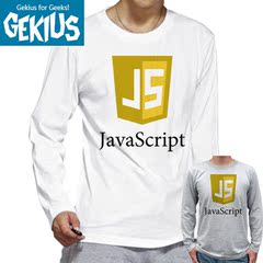 JS语言JavaScript长袖t恤男程序员圆领衣服宽松码农日系复古HTML