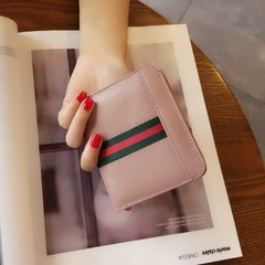 韩版时尚迷你小钱包女短款超薄两折真皮皮夹简约可爱搭扣卡位钱夹
