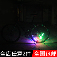 自行车灯风火轮装饰柳叶钢丝辐条灯儿童山地车死飞车轮气嘴灯