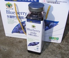 鲜榨野生蓝莓汁富林山珍 永富原浆100％浓缩5倍果汁饮料420g包邮