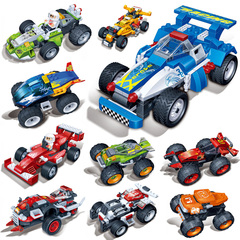 邦宝积木儿童益智拼装积木F1赛车模型车回力车玩具车跑车组装汽车