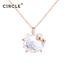 Circle日本珠宝10K玫瑰金水晶项链HelloKitty系列（限量）