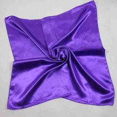 幼儿园游戏亲子游纯色小丝巾表演道具单色小方巾 亮紫