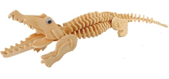 迪艾歪厂家直销 鳄鱼 动物模型3D立体木制拼图玩具工艺品礼品