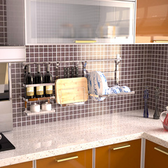 欧式304不锈钢厨房置物架壁挂墙 创意多功能厨房挂件挂架挂杆挂钩