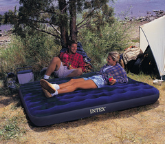 美国INTEX68758充气床垫 双人充气床 植绒气垫床 送电泵 修补包