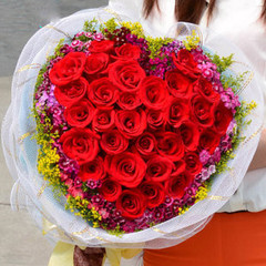 厦门同城鲜花店速递订花思明区送花33朵红玫瑰生日花束预定配送