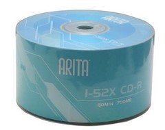 铼德ARITA时尚系列CD-R刻录盘空白光盘700MB光碟片50片塑封装