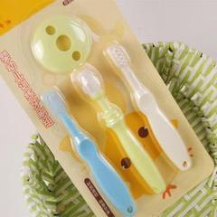 儿童训练护齿牙刷组婴幼儿硅胶软毛刷0-1-2-3岁宝宝体验牙刷包邮