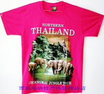 专柜正品泰国代购圆领T恤女士桃红色全棉短袖宽松T恤泰国服装潮