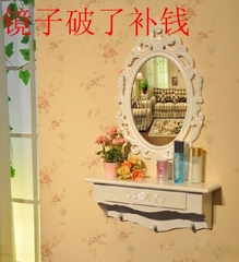 小型宜家 壁挂梳妆台镜 韩式欧式现代简约田园白色迷你特价梳妆桌