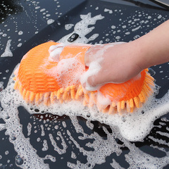 雪尼尔擦车海绵块 车用清洁珊瑚虫洗车海绵 汽车擦车手套不伤车漆