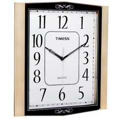 TS静音客厅方形金色欧式简约挂钟 会议室数字简洁大方石英钟表
