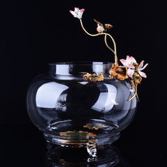 LUXURY奢华水晶玻璃创意小型鱼缸水族箱欧式客厅书房摆件装饰品