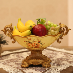使用创意客厅家用复古奢华欧式果盘套装 水果盘大号茶几摆件饰品