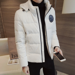 新款冬季休闲羽绒服男短款加厚保暖外套户外青年时尚韩版滑雪服男