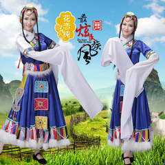 藏族女装舞蹈服饰民族藏族舞台表演服装康巴族藏族大摆裙民族服饰