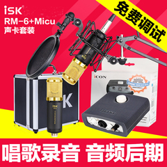 ISK RM-6 电容麦克风声卡套装电脑K歌录音设备yy主播直播话筒 RM6