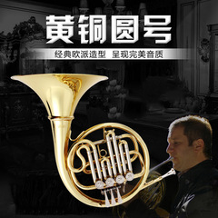 王氏西洋乐器 黄铜三色圆号仿古铜 降B调高音圆号 专业管乐器