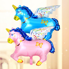 生日气球套餐儿童宝宝周岁布置装饰用品派对玩具卡通铝膜铝箔飞马