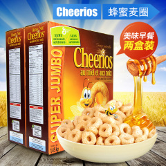 新包装美国进口冲饮麦片Cheerios燕麦圈蜂蜜味1450g 即食营养早餐
