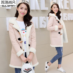 2016新款冬装少女外套韩版学院风女学生棉衣中长款初中生加厚外套