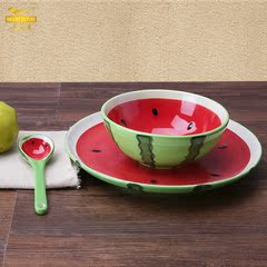 Zakka儿童餐具 夏季水果沙拉碗水果盘碗儿童节礼物餐盘套装甜品碗