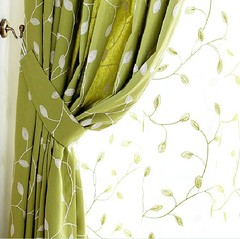 现代简约韩式田园清新成品窗帘棉客厅厨房麻亚麻环保布料藤蔓物语