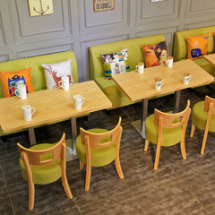 西餐厅桌椅组合咖啡厅甜品奶茶店桌冷饮店卡座网咖茶餐厅沙发桌椅