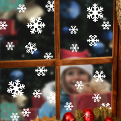 浪漫圣诞节日装饰品店铺橱窗贴玻璃贴新年气氛布置雪花墙贴纸贴画