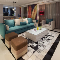 新款现代简约北欧大小户型家具沙发客厅布艺组合单双三人可拆洗