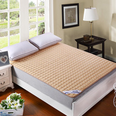 宜家全棉纯色夹棉绗绣床垫床护垫1.8米1.5m床褥学生宿舍海绵床垫