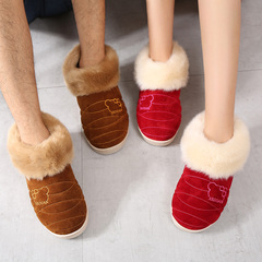 毛棉拖鞋男女情侣包跟可爱学生厚底防滑冬季保暖加绒月子居家室内