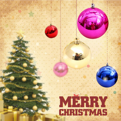 圣诞节装饰彩球 圣诞球哑光亮光球电镀塑料球圣诞树装饰球吊球3CM