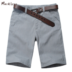 markless男士短裤五分裤夏季男直筒休闲裤修身中裤全棉格子沙滩裤