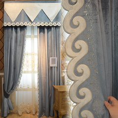 品牌大气法式新古典窗帘客厅卧室高档意大利绒欧式窗帘定制弗里达